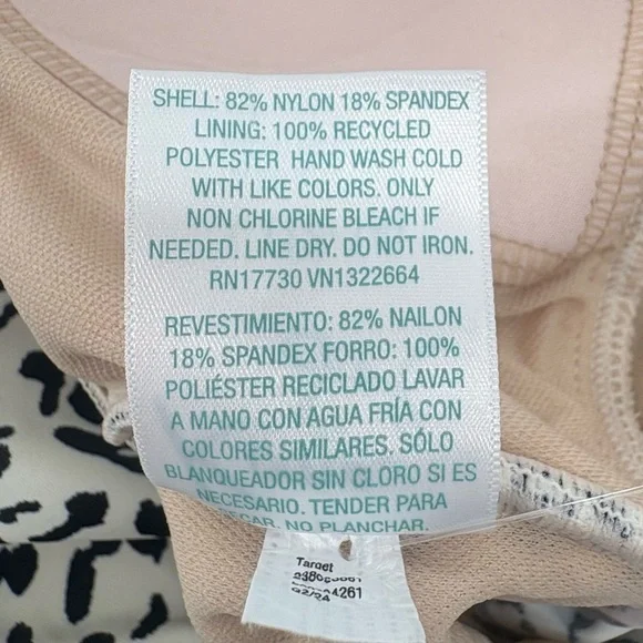 KONA Sol Large (12-14) Off White/Black Twist-Front Leopard Print Tankini Top New - Picture 6 of 12